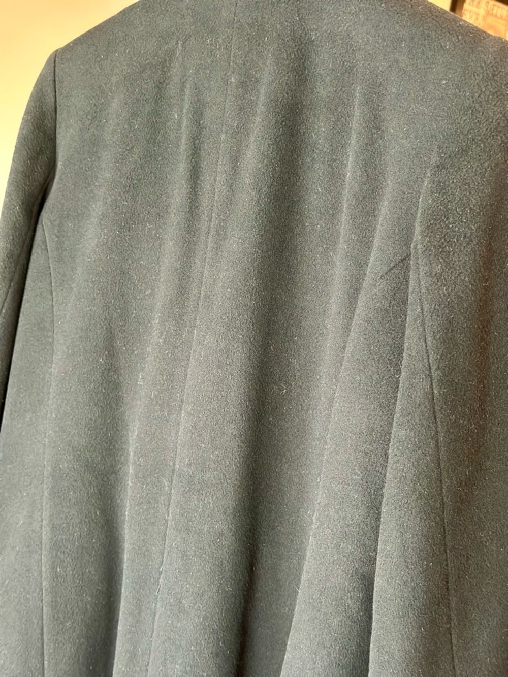 L L Bean Womens Vintage Inspired Blk Dble Breasted Wool Rayon Blend Pea Coat - Picture 7 of 14